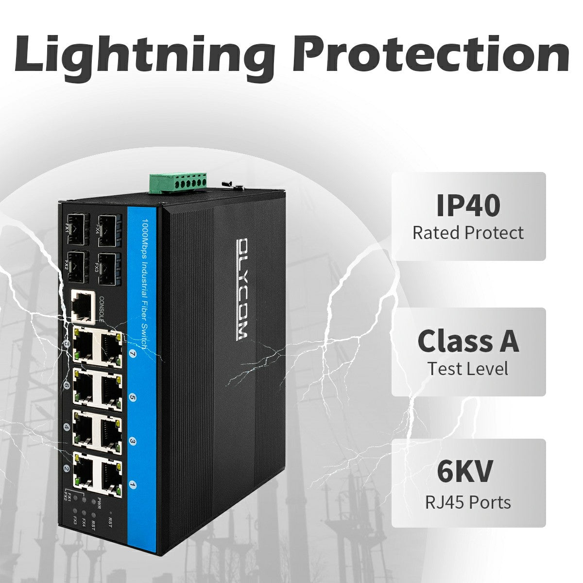 Olycom L2 Managed Gigabit Ethernet 2.5G Fiber 8 Port PoE Switch