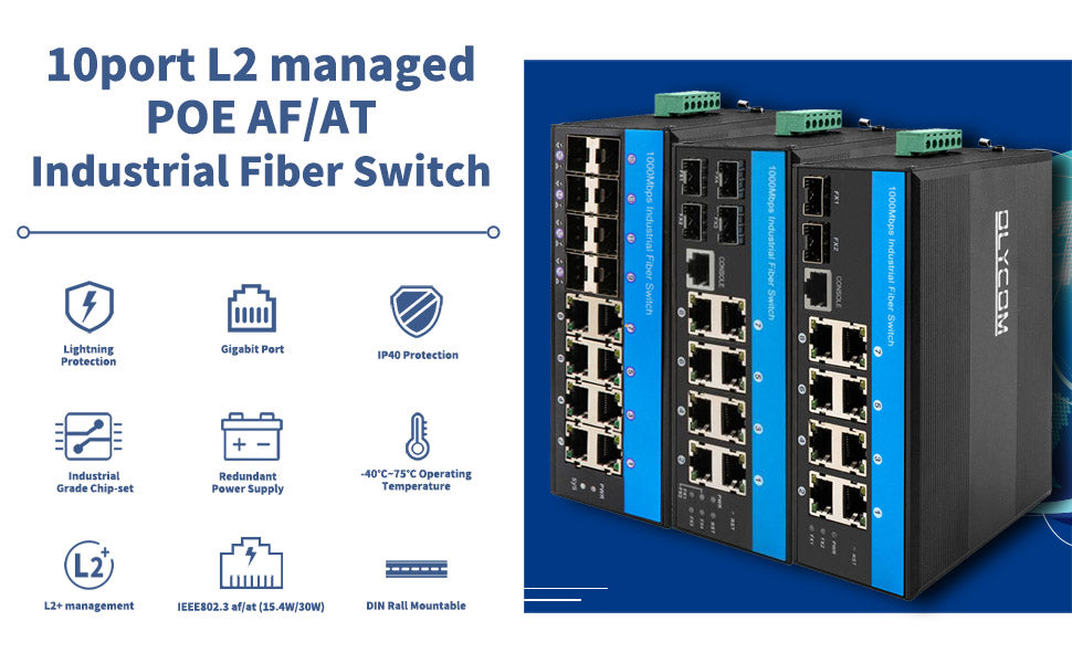 8-Port Gigabit Ethernet 2.5G Managed Fiber PoE Switch