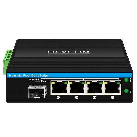 5-Port PoE/PoE+ Booster Gigabit Switch 100/1000M Fiber Industrial Ethernet Unmanaged