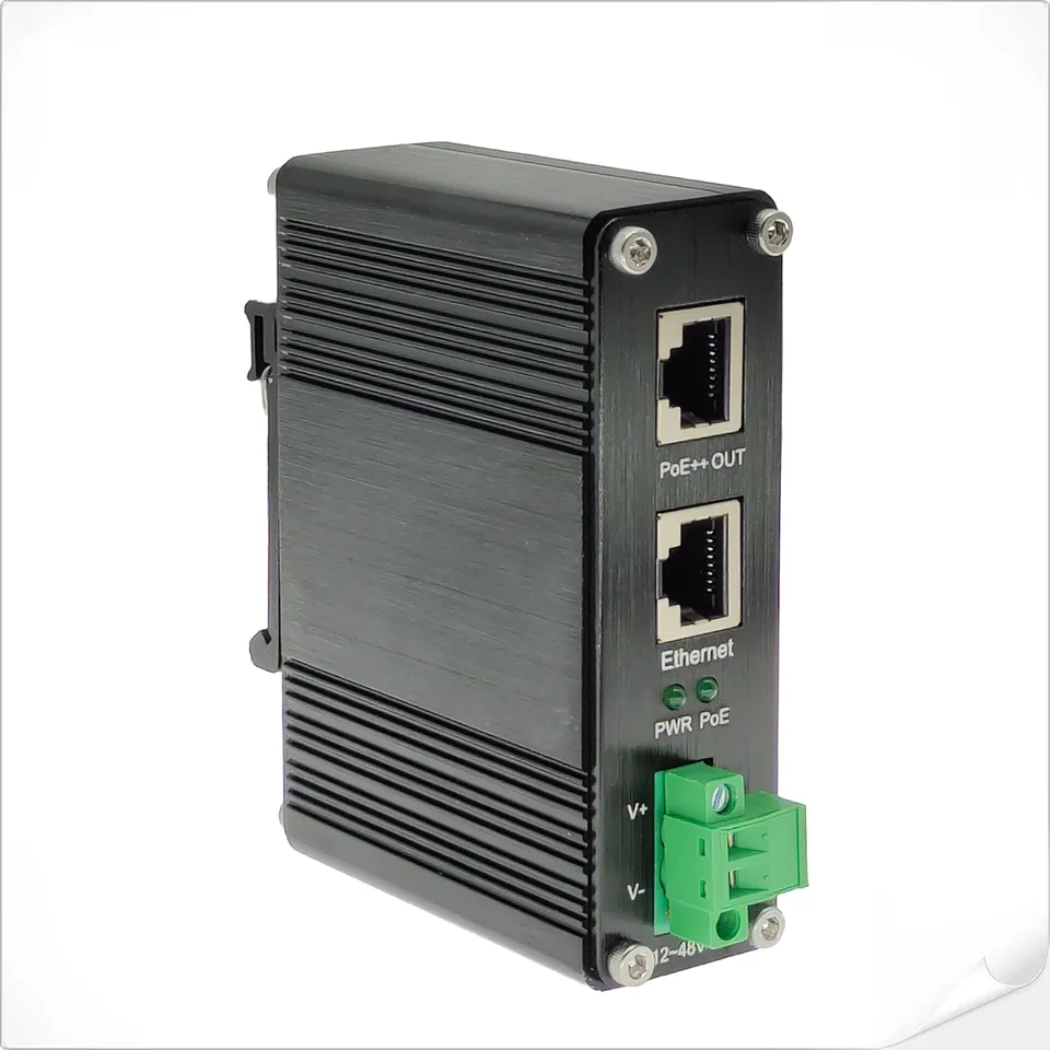 Industrial Gigabit PoE++ Injector IEEE802.3bt 90W Output 12~48VDC Input with Booster Mini Size