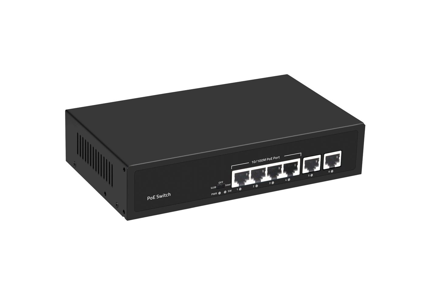 6 Port Fast Ethernet PoE Network Switch AC Input 15.4W/30W for IP Cameras