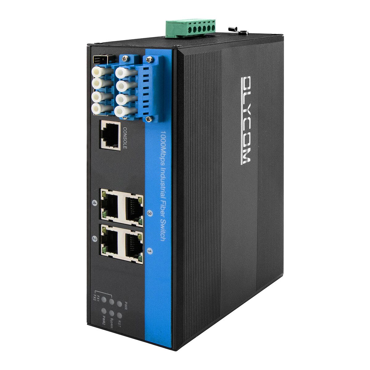 4 Port Optical Bypass Managed Fiber Switch 2.5G Uplink Gigabyte ERPS Ring Network