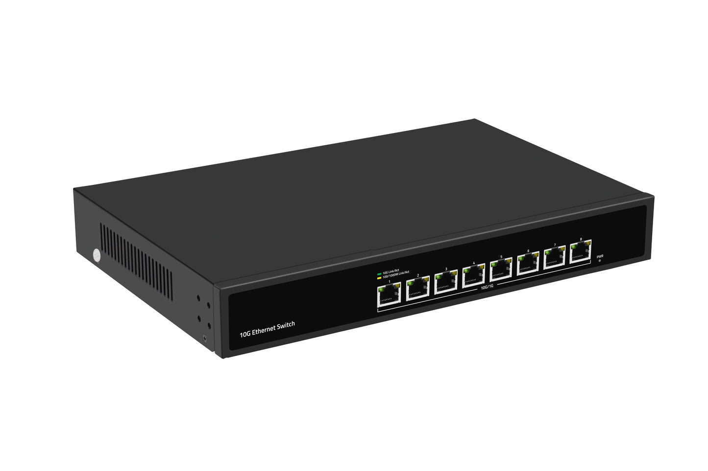 8 Port Full 10G Ethernet Switch Unmanaged 1G/2.5G/5G Auto-sensing Fanless CE AC Input