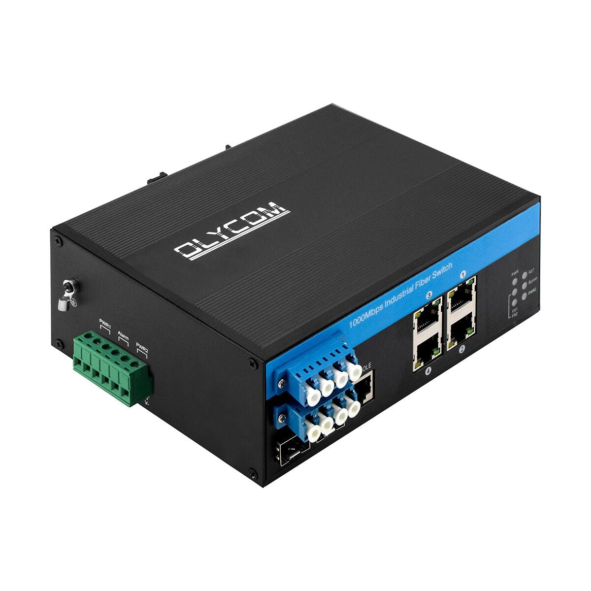 4 Port Optical Bypass Managed Fiber Switch 2.5G Uplink Gigabyte ERPS Ring Network