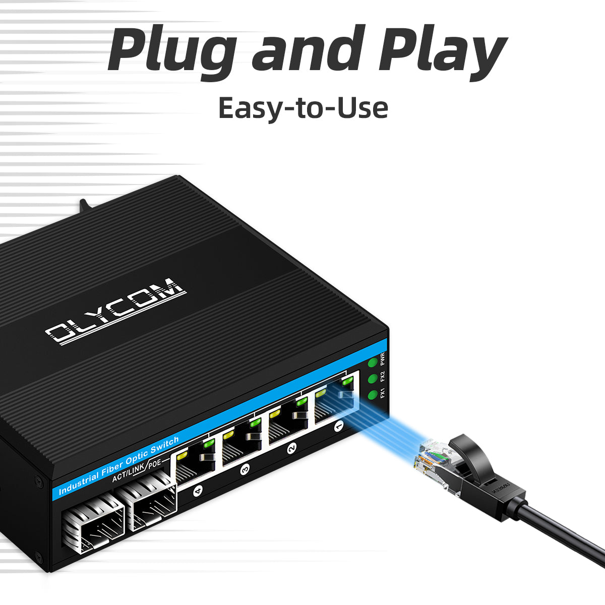 6-Port Fast Ethernet Unmanaged Hardened Fiber Optic Switch