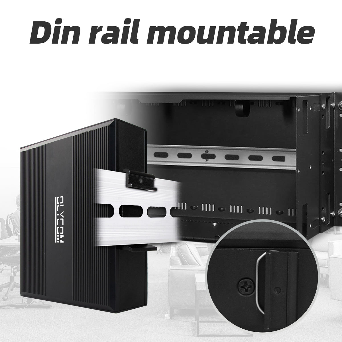 5-Port DIN Rail 100M 1G Fiber Ethernet Rugged PoE Switch