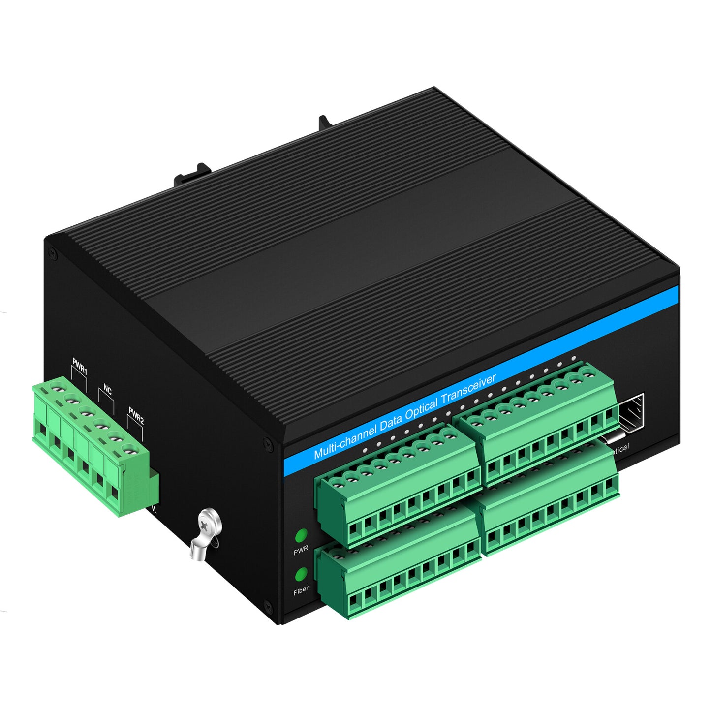 16 Port Contact Closure Fiber Optic Converter for Remote Alarm and Control Transmission