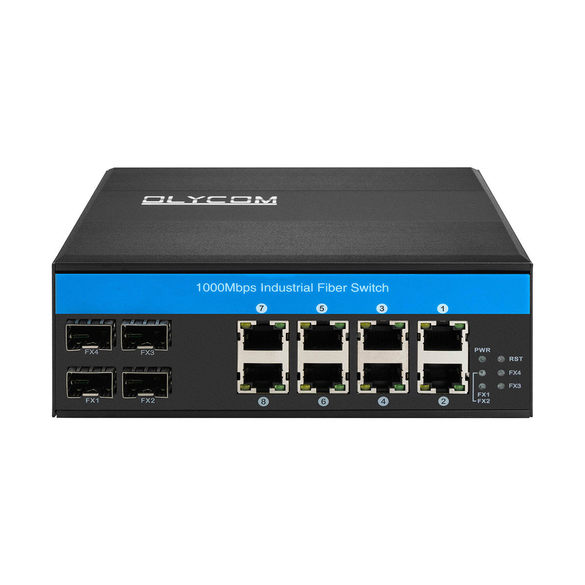 8 Port Gigabit Rugged Ethernet Industrial Fiber Network Switch