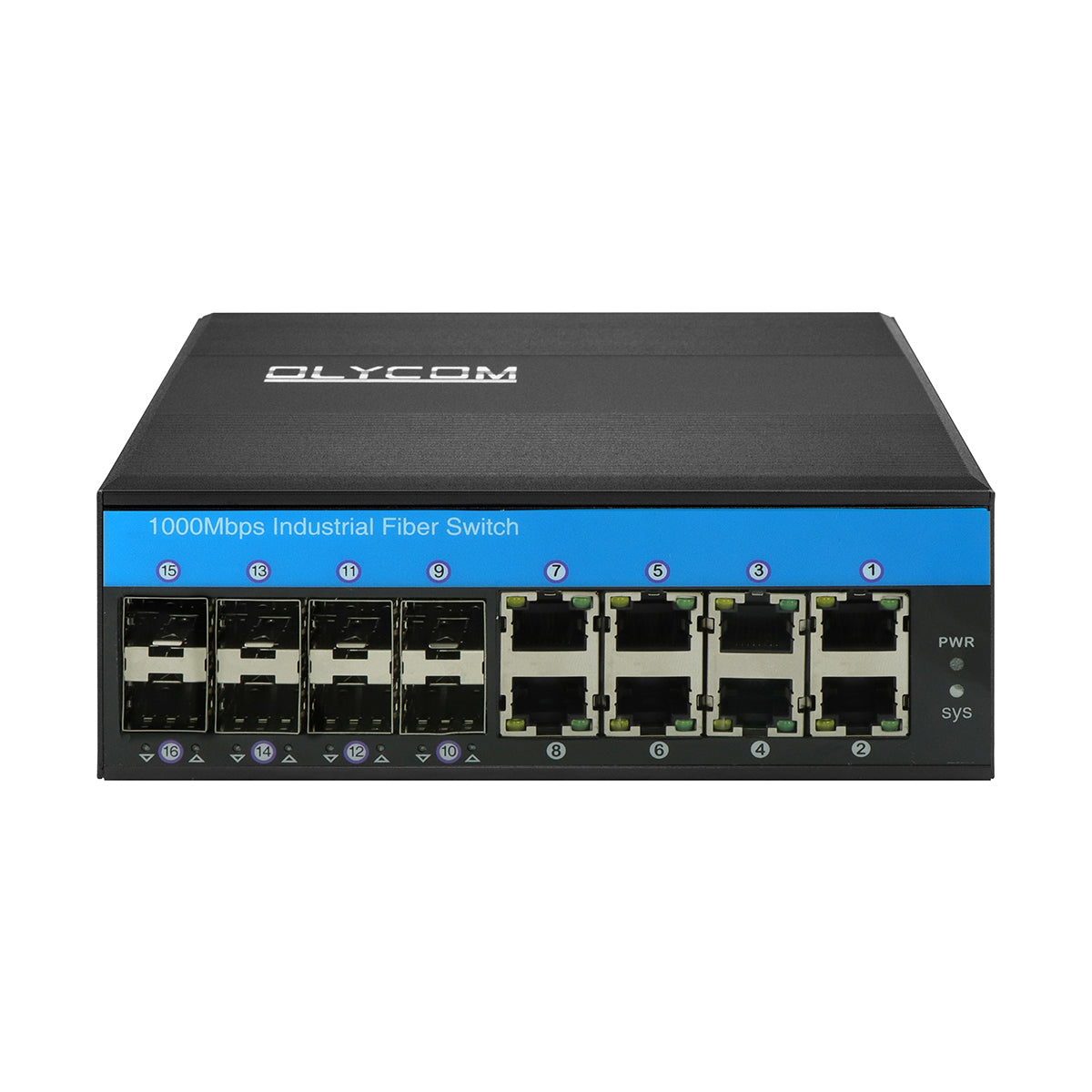 16 Port Gigabit Ethernet 2.5G Fiber Industrial Managed PoE Switch