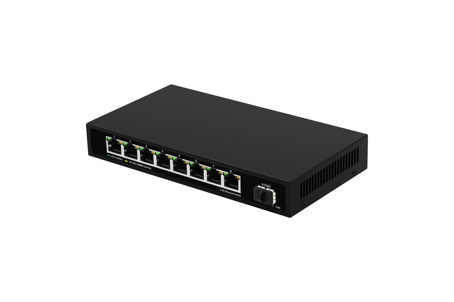 Olycom 8-Port 2.5G Ethernet Switch 10G Uplink Fanless Unmanaged CE DC12V Input