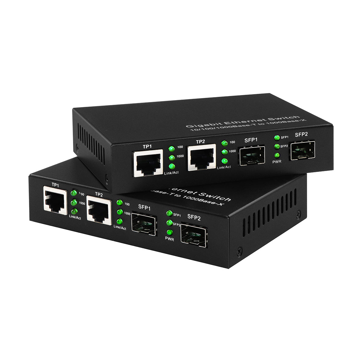 4-Port Gigabit Ethernet Switch SFP Fiber aged DC5V DC12V Input Fanless CE