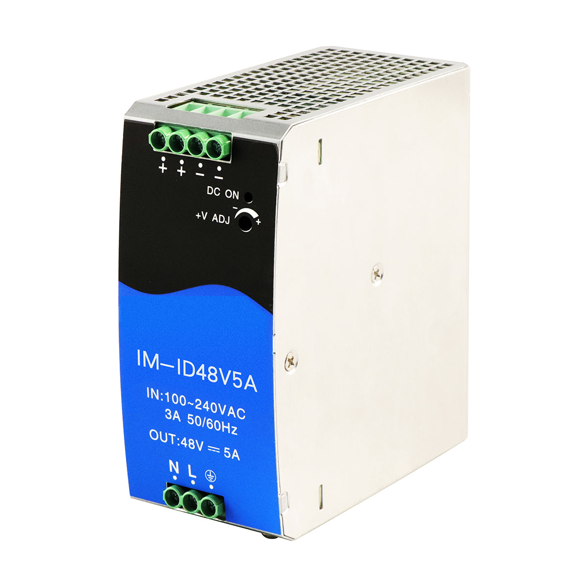 Industrial DIN-Rail Power Supply Single Output 48VDC 5A Power Adapter Total Power 240W Extreme Operating Temp Range -40° – 70°C (-40° – 158°F) UL Approved