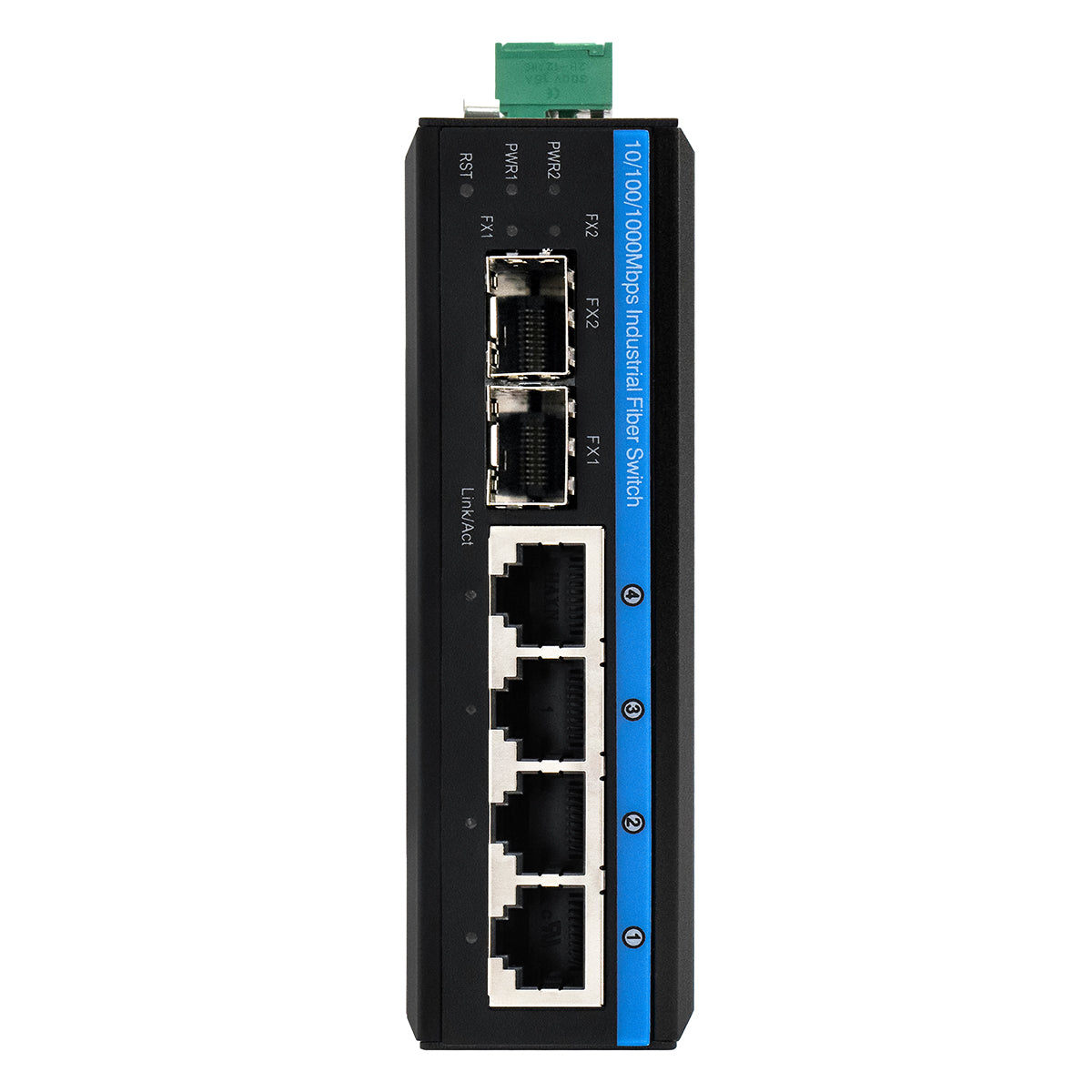 ERPS Smart Managed Gigabit Industrial PoE Fiber Switch 4 Port
