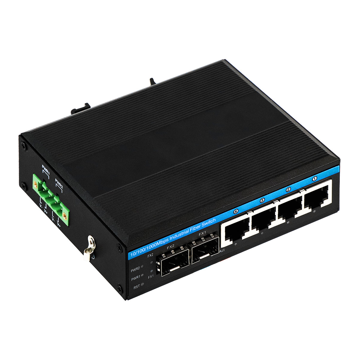 ERPS Smart Managed Gigabit Industrial PoE Fiber Switch 4 Port