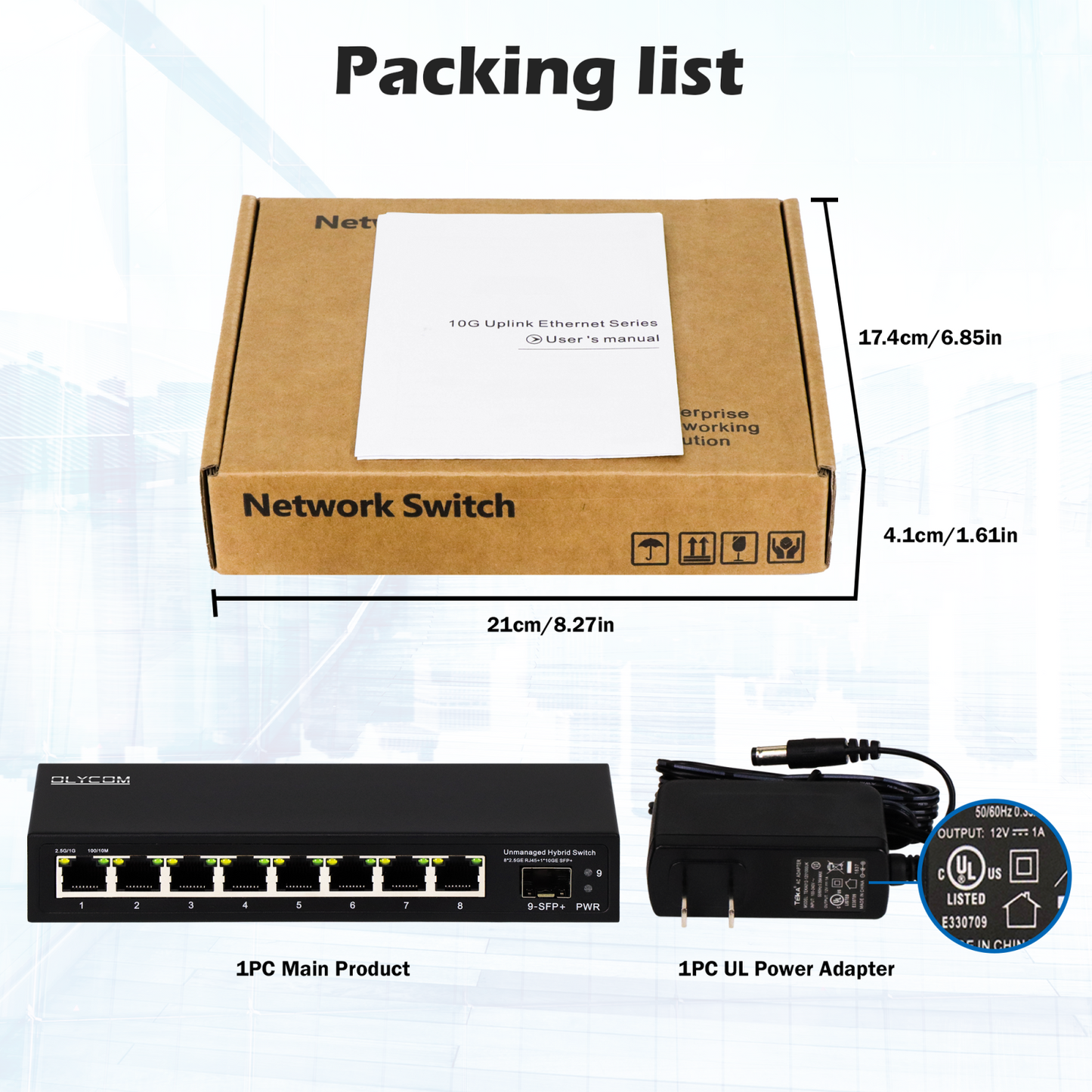 8-Port 2.5G Desktop Switch Multi-Gigabit Unmanaged Network with 1G/2.5G/10G Fiber Slots