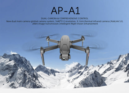 Visiable/ Zoom/ Thermal/ L-aser 4 Cameras in One, 4K Camera, 8x Digital Zoom, 1-160x Super Zoom, 640×512 Thermal Resolution, 30fps, 1/2" 48MP Sensor for 20KM Transmission