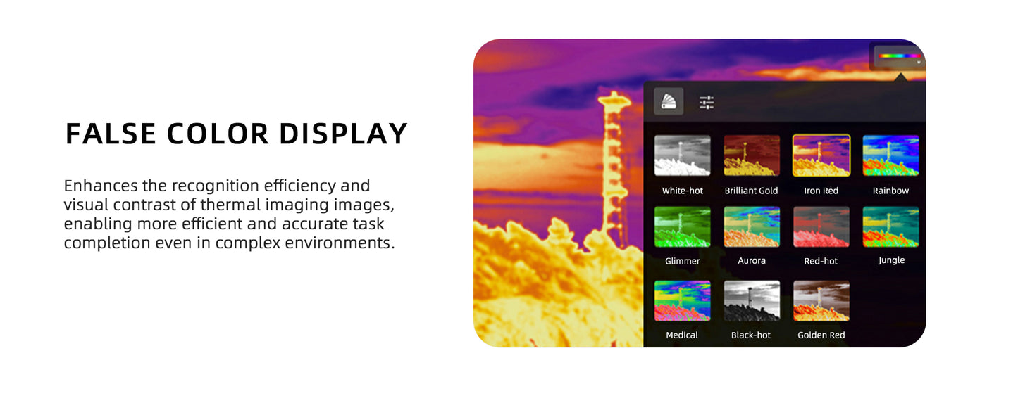 Visiable/ Zoom/ Thermal/ L-aser 4 Cameras in One, 4K Camera, 8x Digital Zoom, 1-160x Super Zoom, 640×512 Thermal Resolution, 30fps, 1/2" 48MP Sensor for 20KM Transmission