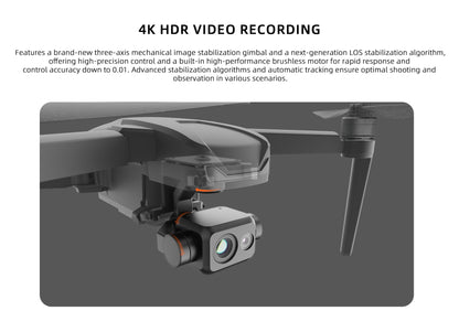 Visiable/ Zoom/ Thermal/ L-aser 4 Cameras in One, 4K Camera, 8x Digital Zoom, 1-160x Super Zoom, 640×512 Thermal Resolution, 30fps, 1/2" 48MP Sensor for 20KM Transmission