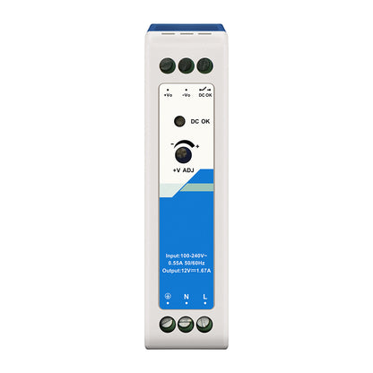 Olycom 12V DIN Rail Power Adapter Industrial grade CE UL Certified Plastic Case