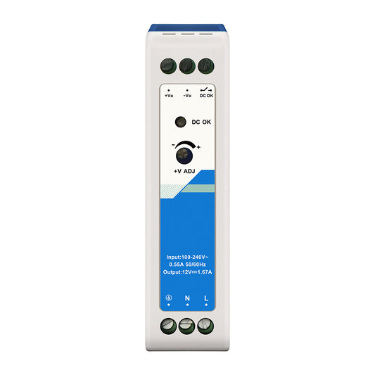 Olycom 12V DIN Rail Power Adapter Industrial grade CE UL Certified Plastic Case