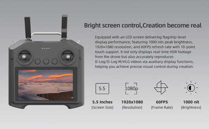 Visiable/ Zoom/ Thermal/ L-aser 4 Cameras in One, 4K Camera, 8x Digital Zoom, 1-160x Super Zoom, 640×512 Thermal Resolution, 30fps, 1/2" 48MP Sensor for 20KM Transmission