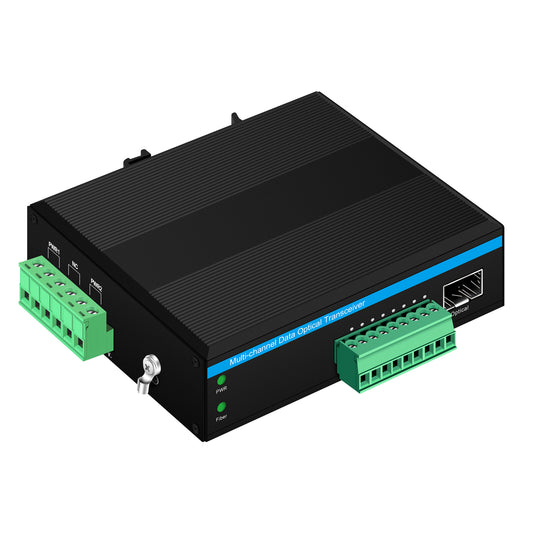 4-Channel Industrial Contact Closure Media Converter Up To 80km BiDi Transmission