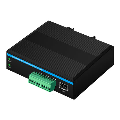 4-Channel Industrial Contact Closure Media Converter Up To 80km BiDi Transmission
