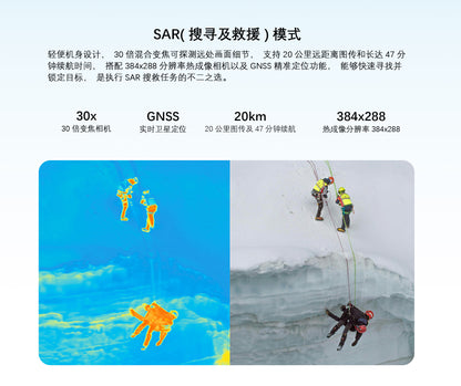 Visiable/ Zoom/ Thermal/ L-aser 4 Cameras in One, 4K Camera, 8x Digital Zoom, 1-160x Super Zoom, 640×512 Thermal Resolution, 30fps, 1/2" 48MP Sensor for 20KM Transmission