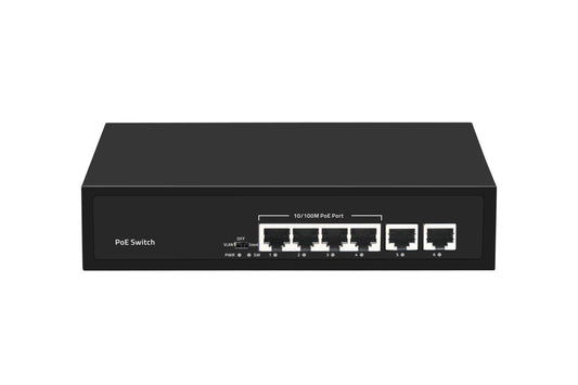 6 Port Fast Ethernet PoE Network Switch AC Input 15.4W/30W for IP Cameras