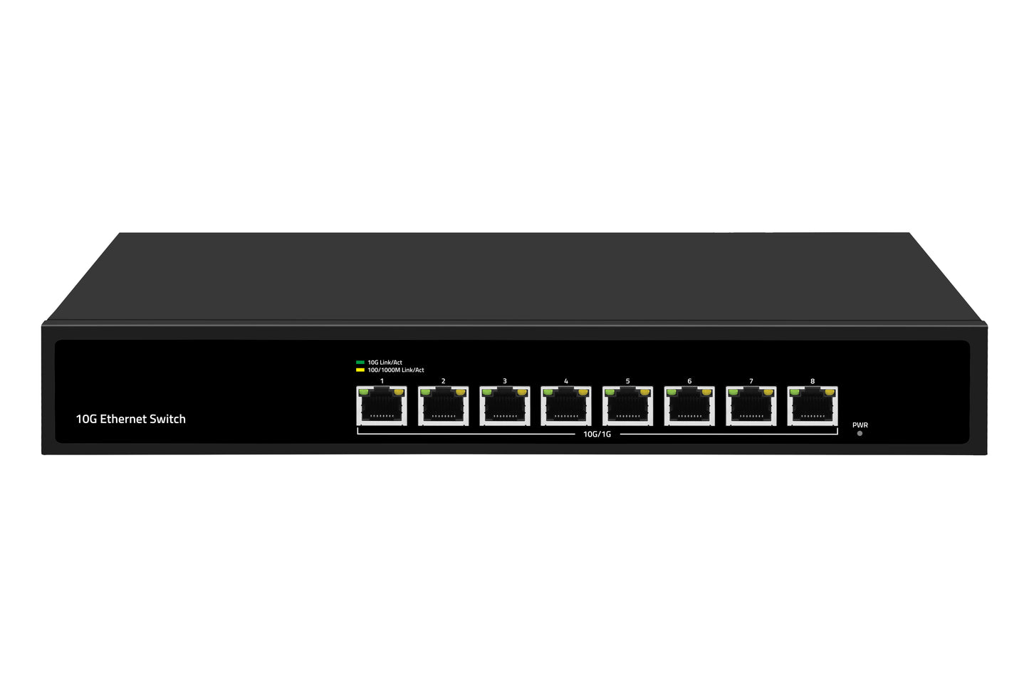 8 Port Full 10G Ethernet Switch Unmanaged 1G/2.5G/5G Auto-sensing Fanless CE AC Input