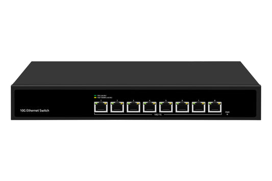 8 Port Full 10G Ethernet Switch Unmanaged 1G/2.5G/5G Auto-sensing Fanless CE AC Input