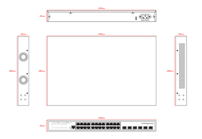 24 Port 2.5G L3 Managed Ethernet Switch 10G SFP+ Uplink With Fans AC Input CE