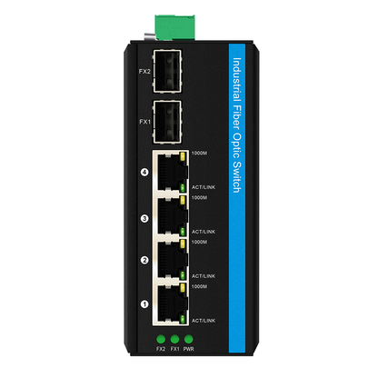 6-Port Gigabit PoE/PoE+ Booster Fiber Switch 802.3af/at 120W Budget DC12–48V Input