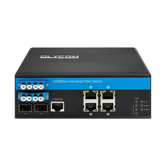 4 Port Optical Bypass Managed Fiber Switch 2.5G Uplink Gigabyte  ERPS Ring Network