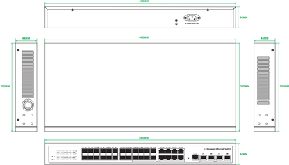 10G Uplink L3 Managed Fiber Switch 24 Port 1G SFP with SFP/RJ45 Combo Fanless CE