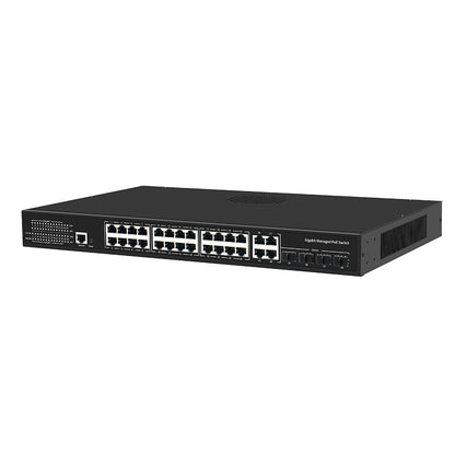 28-Port Gigabit PoE L2 L3 Managed Switch with 4 Combo SFP/RJ45 400W PoE Budget