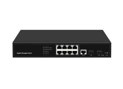 10-Port Full Gigabit Managed Ethernet Switch CCTV VLAN Fanless AC Input CE