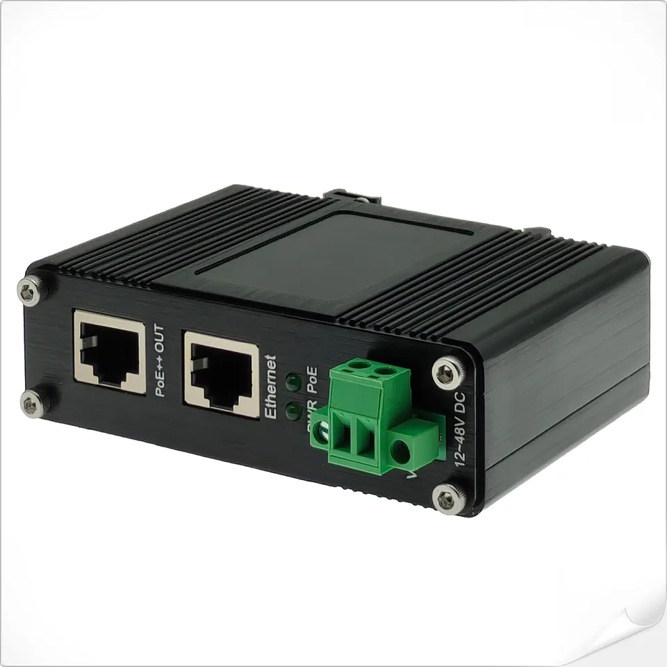 Industrial Gigabit PoE++ Injector IEEE802.3bt 90W Output 12~48VDC Input with Booster Mini Size