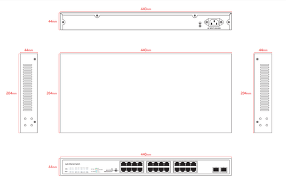 24 Port 2.5G Ethernet Switch 10G Fiber Uplinks Unmanaged Multi-Gigabit Aggregation Switch