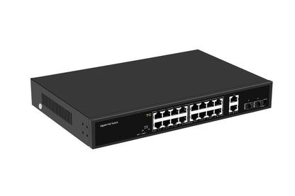Olycom 20-Port Full Gigabit PoE Fiber Switch 200W/300W PoE AC Powered Fanless CE