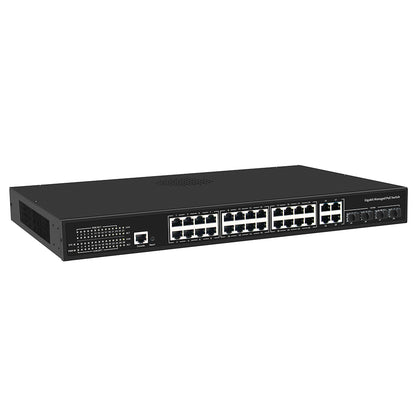 28-Port Gigabit PoE L2 L3 Managed Switch with 4 Combo SFP/RJ45 400W PoE Budget