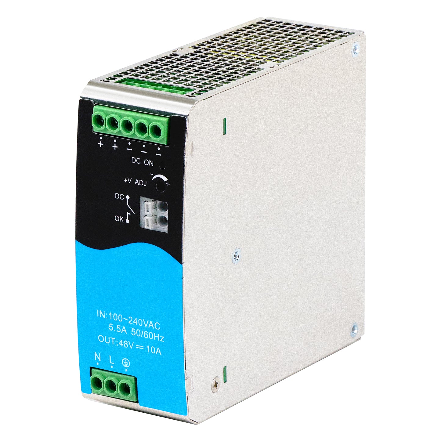 480W DIN Rail Industrial Power Supply AC220V to DC48V 10A CE & UL Certified