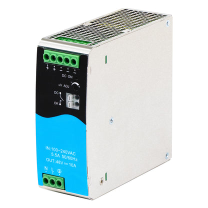 480W DIN Rail Industrial Power Supply AC220V to DC48V 10A CE & UL Certified
