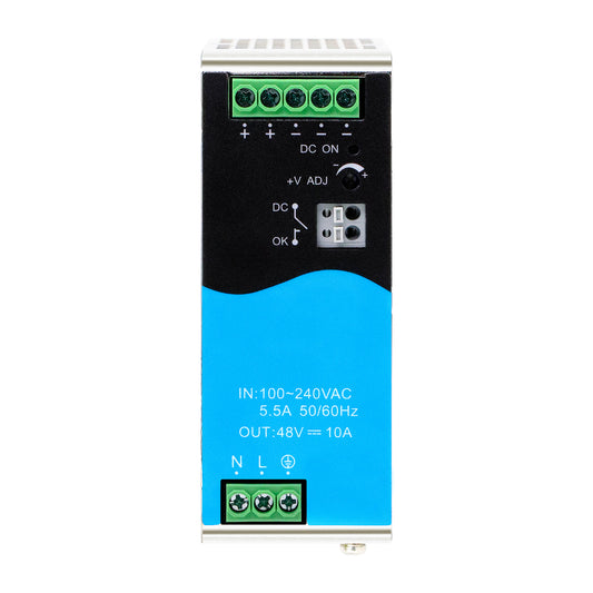 480W DIN Rail Industrial Power Supply AC220V to DC48V 10A CE & UL Certified