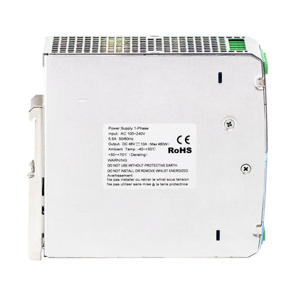 480W DIN Rail Industrial Power Supply AC220V to DC48V 10A CE & UL Certified
