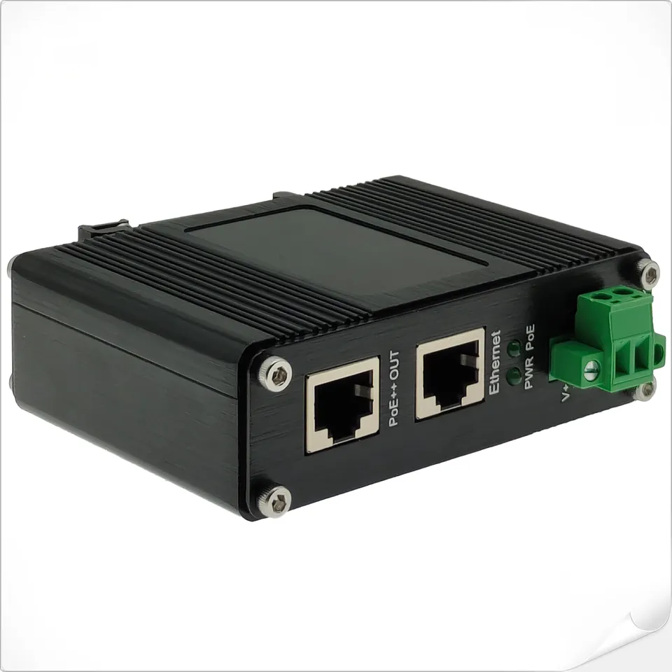 Industrial Gigabit PoE++ Injector IEEE802.3bt 90W Output 12~48VDC Input with Booster Mini Size