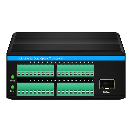 16 Port Contact Closure Fiber Optic Converter for Remote Alarm and Control Transmission
