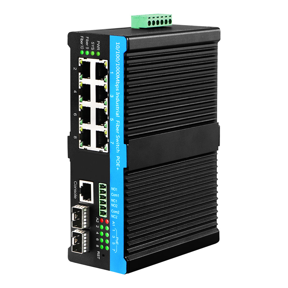 L2+ Ring Managed Industrial PoE++ Switch 2.5G SFP Uplinks 480W PoE Budget
