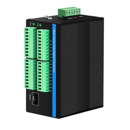 16 Port Contact Closure Fiber Optic Converter for Remote Alarm and Control Transmission