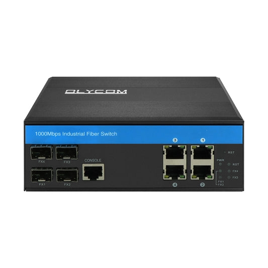 8 Port Rugged PoE Managed Switch 2.5G Fiber Uplinks 120W Budget DIN Mounted